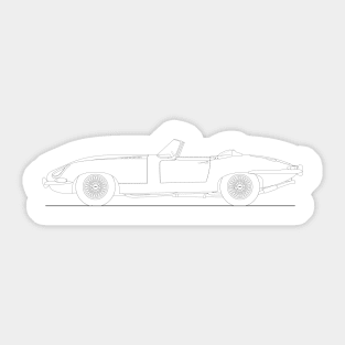 Jaguar E Type Roadster Drawing Sticker